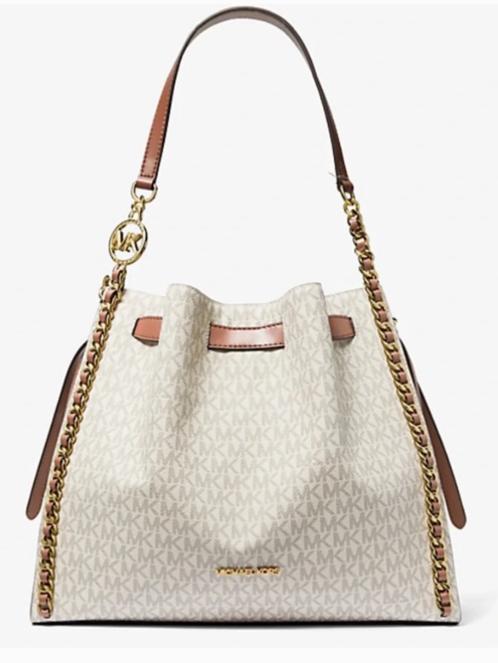 Michael Kors Mina Large Signature Logo Chain Shoulder Bag